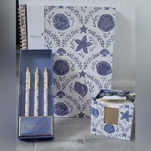 Papyrus Seashell Nautical Blue and White Stationery Collection - NWT